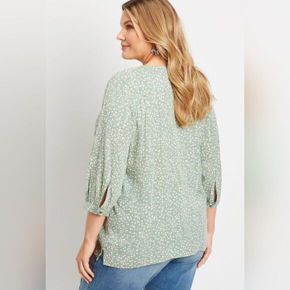 ‎Leopard Dot 3/4 Sleeve Size Medium Maurices Peasant Top - Picture 4 of 12